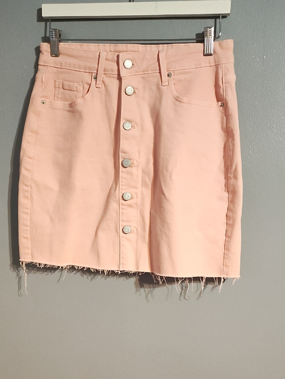 Old Navy Women's Pink Button-Front Denim Skirt
